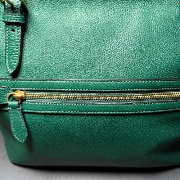 COACH Polished Pebble Leather Taylor Tote (Green) Tote Handbags - Picture 3 of 8